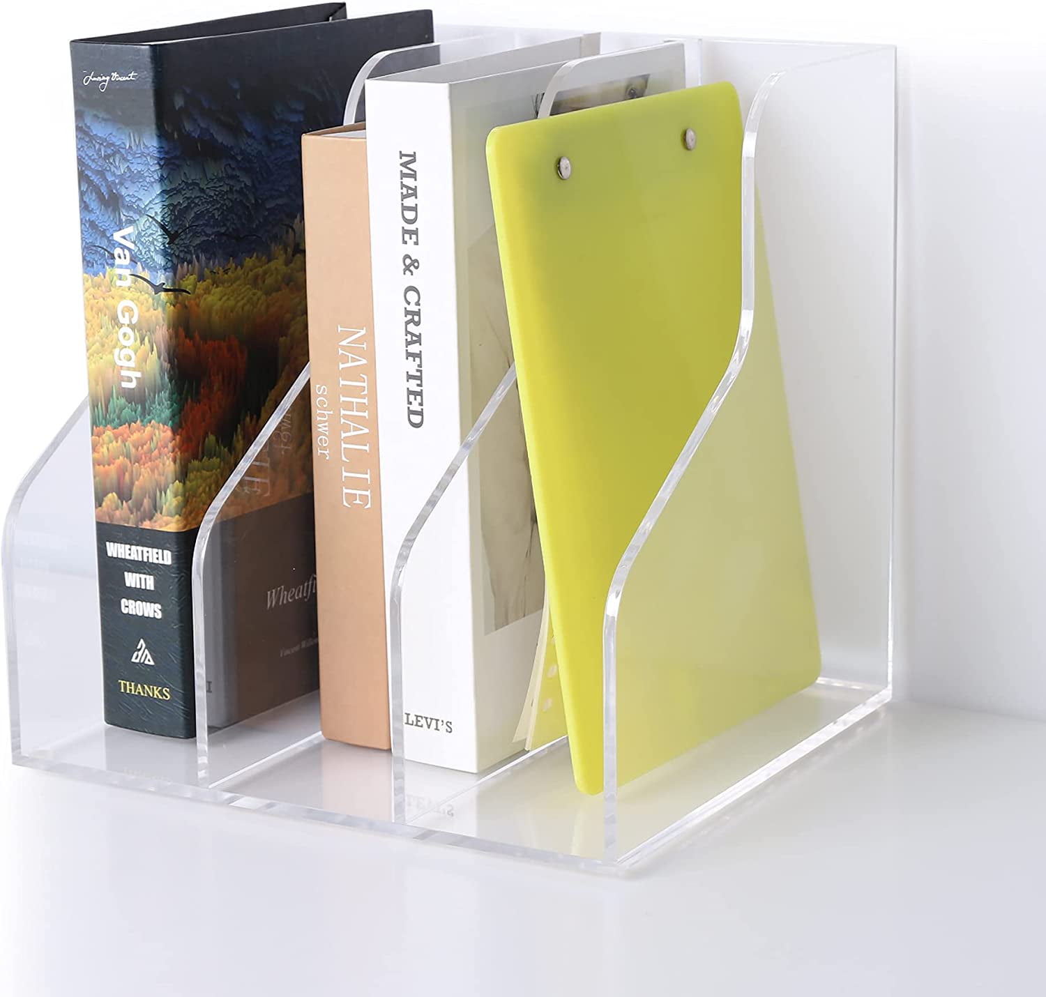 Office Organization and Storage, Clear Acrylic File Organizer for Desk