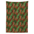 thumbnail image 3 of Ambesonne Christmas Tablecloth Rectangular Table Cover, Tree Pines Swirl Dot, 60"x90", Dark Coral Dark Green, 3 of 4