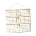 thumbnail image 3 of Bolsa de aseo, bolsa de mano, bolsa de maquillaje para mujer, para acampar, juegos de manicura, juego de brochas Blanco, 3 of 9