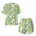 thumbnail image 5 of Picia Cute Frog Pajamas Sets for Women Soft Short-Sleeved Pjs with Lounge Shorts Two Piece Sleepwear-Small, 5 of 9