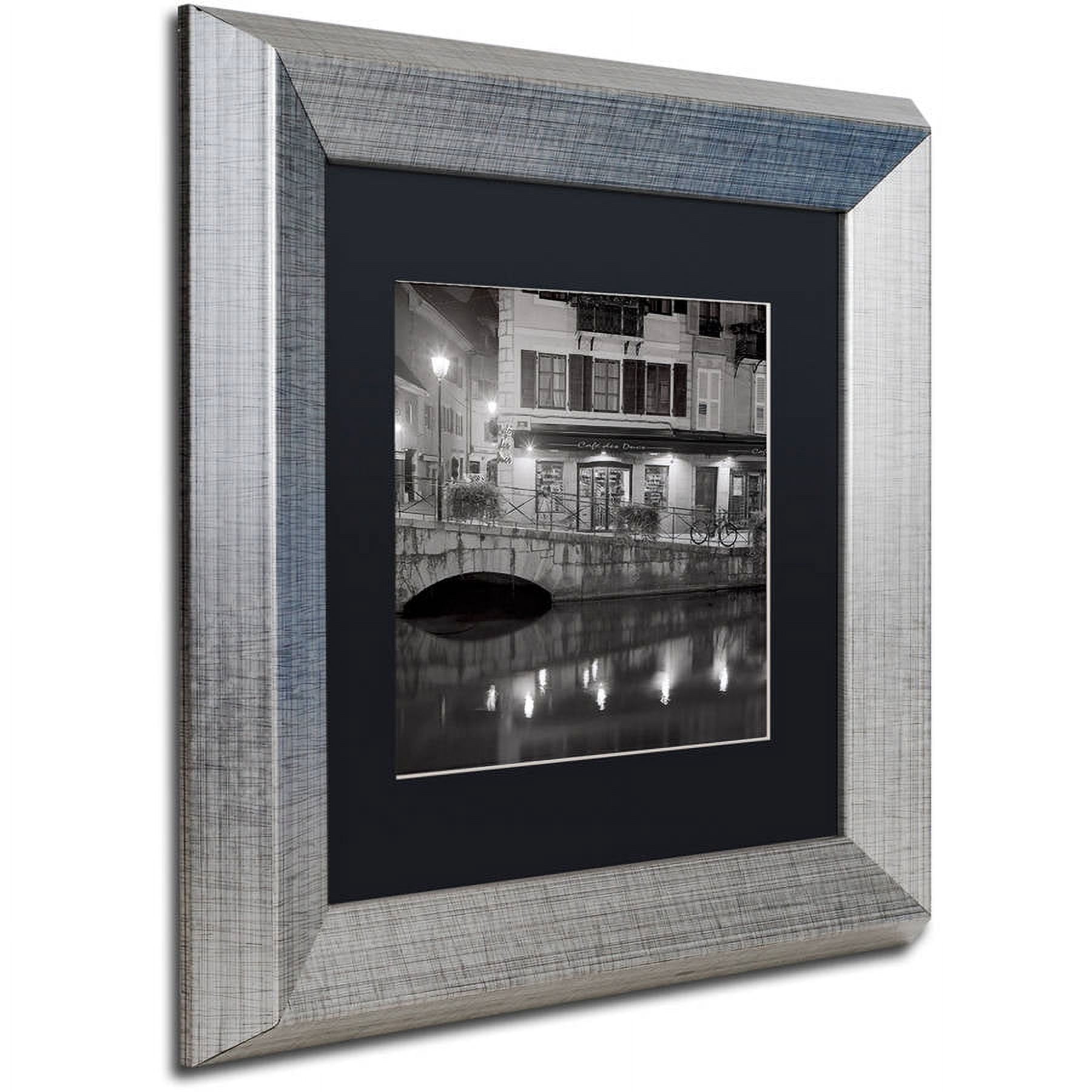 Trademark Fine Art "Cafe des Ducs 1" Canvas Art by Alan Blaustein, Black Matte, Silver Frame
