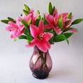 thumbnail image 2 of Toystoory 3 cabezas artificiales florales para el hogar, oficina, hotel, flor falsa, decoración del banquete de boda Flores artificiales Rosa oscuro, 2 of 6