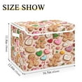 thumbnail image 3 of Storage Box With Lid 16.5x12.6x11.8In Foldable Stacked Household Storage Box Christmas Gingerbread Man, 3 of 7