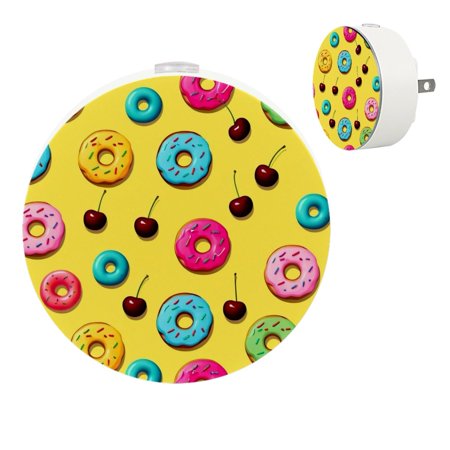 

YZUOUZY Night Lights Plug into Wall Lamps for Bedroom Bedside Lamps Set of 2 Cute Cartoon Donuts