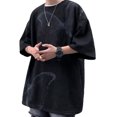 thumbnail image 1 of Camiseta Suelta Media Manga Cuello Redondo Estampado De Moda Casual Verano Top para Hombres Mujeres, 1 of 8