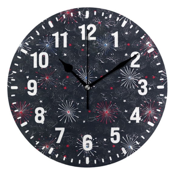 Yayeee 10" Wall Clock Battery Operated Quartz Round Silent Non-Ticking Home Decor,Starry Night Pattern