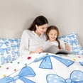 thumbnail image 5 of Erosebridal Blue Polka Dot Bow 7 Pieces Bedding Comforter Set,Girly Bowknot Princess Full Bedding Set For Bows Lover,Reversible, 5 of 7