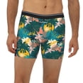 thumbnail image 2 of Men'S Boxer Briefs, Hawaiian Style Blue Yellow Soft And Breathable Mens Underwear Boxer Briefs With Widen Waist, 2 of 2