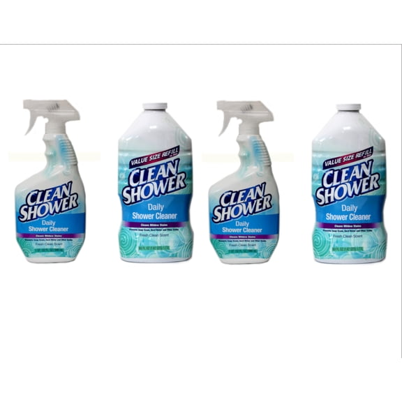 Clean Shower Daily Shower Cleaner 32oz. Spray Bottle   60oz. Refill Kit - Pack of 2