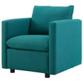 thumbnail image 3 of Armchair Accent Chair, Set of 2, Fabric, Teal Blue, Modern Contemporary Urban Design, Living Lounge Room Hotel Lobby Hospitality, 3 of 4