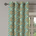 thumbnail image 3 of Ambesonne Orient Grommet Curtain, Daffodils, 50" x 63", Teal Orange, 3 of 6