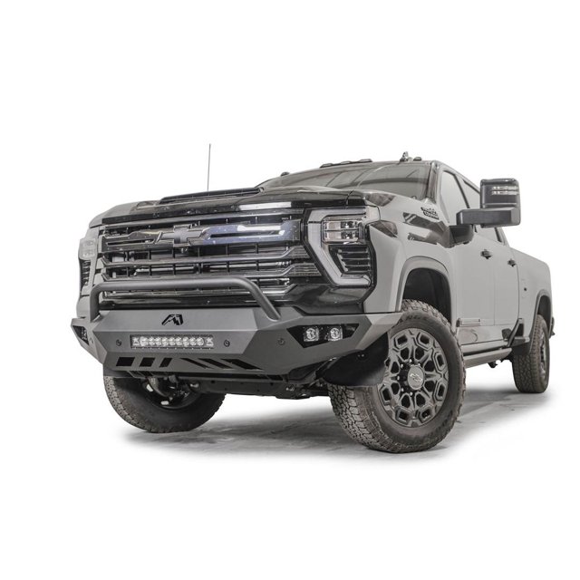 Fab Fours Bumper CH24-V6152-1 Vengeance; One Piece Design; Direct Fit; Mounting Hardware Included; With Pre-Runner Guard; Without Winch Mount; Without Tow Hooks; Powder Coated Matte Black Steel