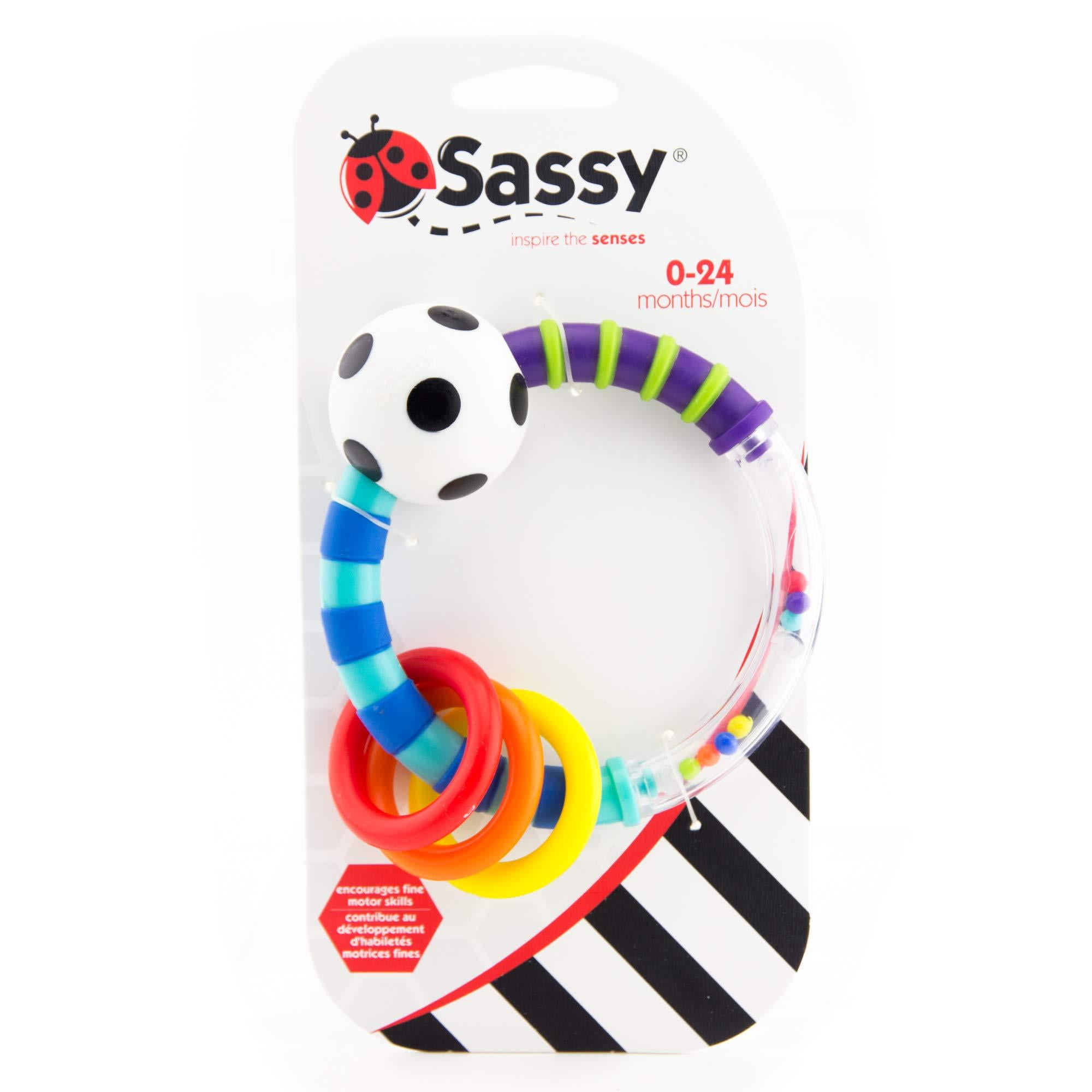 Sassy Ring Rattle Developmental Baby Toy For Early Learning High Contrast For Ages Newborn And Up Walmart Com