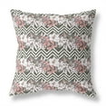 thumbnail image 5 of Lily Garden Stripes Indoor/Outdoor Fabric Pillow in Brown Pink 28x28, 5 of 8
