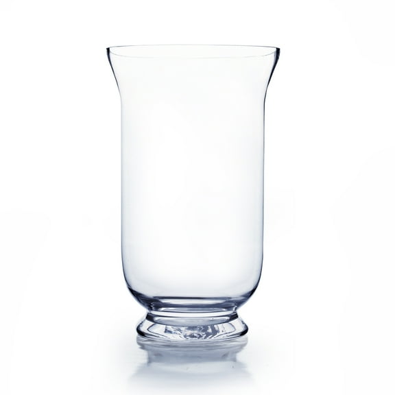 WGV Clear Small Hurricane Glass Vase - 7" Wide x 12" Height, Good quality, Heavy Weighted Base - 1 Pc