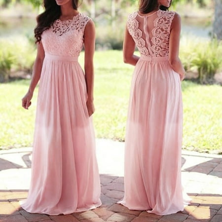 Bramtres Prom Dresses 2024 Maxi Dresses Elegant Bridesmaid Coral Guest Women Applique Lace Dress Wedding Dresses Women s Dress Graduation Dress Homecoming Dresses Party Dress Pink Dress M