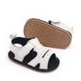 thumbnail image 3 of Aayomet Toddler Kids Solid Color Girls First Walking Leisure Shoes Open Toe Leisure Shoes Baby Boy Sandals 3-6 Months,White 3.5, 3 of 5