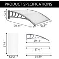 thumbnail image 4 of PurelyGoods Window Awning Door Canopy Exterior, 30" x 40" Awnings for Doors Polycarbonate Cover Patio Door Awning Rain Snow Sunlight Protection Hollow Sheet (Clear Board & Grey Bracket), 4 of 13