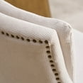 thumbnail image 5 of Dining Chairs Set of 2, Paproos Chenille Upholstered Dining Chairs, Modern Accent Chair with Nailhead Trim, Side Chair with Backrest and Wooden Curved Legs for Kitchen Dining Living Room, Beige, 5 of 10