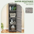thumbnail image 5 of Uforic Brown Single-Door Storage Cabinet, 45×40×160cm, Black Iron Frame & PE Rattan, Adjustable Shelves, Anti-Tipping Kit, Adjustable Feet, 5 of 11