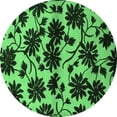 thumbnail image 1 of Ahgly Company Indoor Round Oriental Emerald Green Industrial Area Rugs, 8' Round, 1 of 4