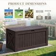 thumbnail image 7 of Devoko 120 Gallon Outdoor Patio Box Deck Plastic Resin Storage Box Backyard, Dark Brown, 7 of 7