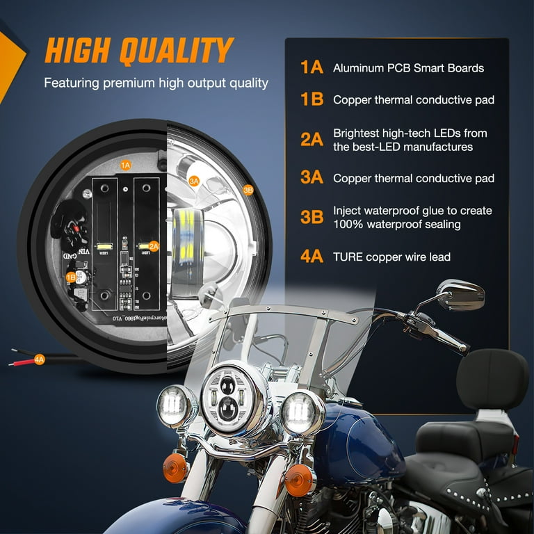 Nilight Motorcycle 2PCS Inch LED Fog Lights Passing Auxiliary