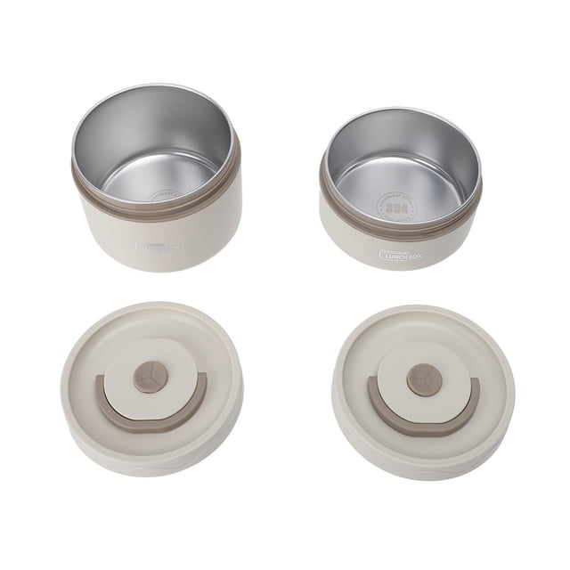 Contenedor de Almuerzo aislado, Lonchera Térmica de Acero inoxidable con tapa con Asa y Bolsa de Almuerzo aislada, Tarro de Comida aislado Portátil a PrueBa de Fugas Bon