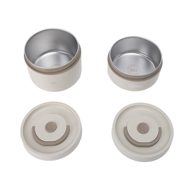 Contenedor de Almuerzo aislado, Lonchera Térmica de Acero inoxidable con tapa con Asa y Bolsa de Almuerzo aislada, Tarro de Comida aislado Portátil a PrueBa de Fugas Bon