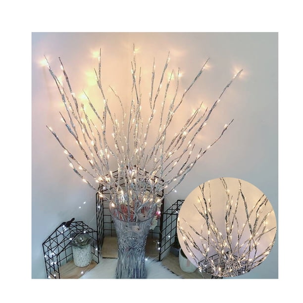Advancent Tree Branches 20 LED Light Living Room Lamp String Decoración de Año Nuevo Powered Home Decor Warm White Silver Iluminación y accesorios Blanco Cálido Plata Advancent HA011028-07