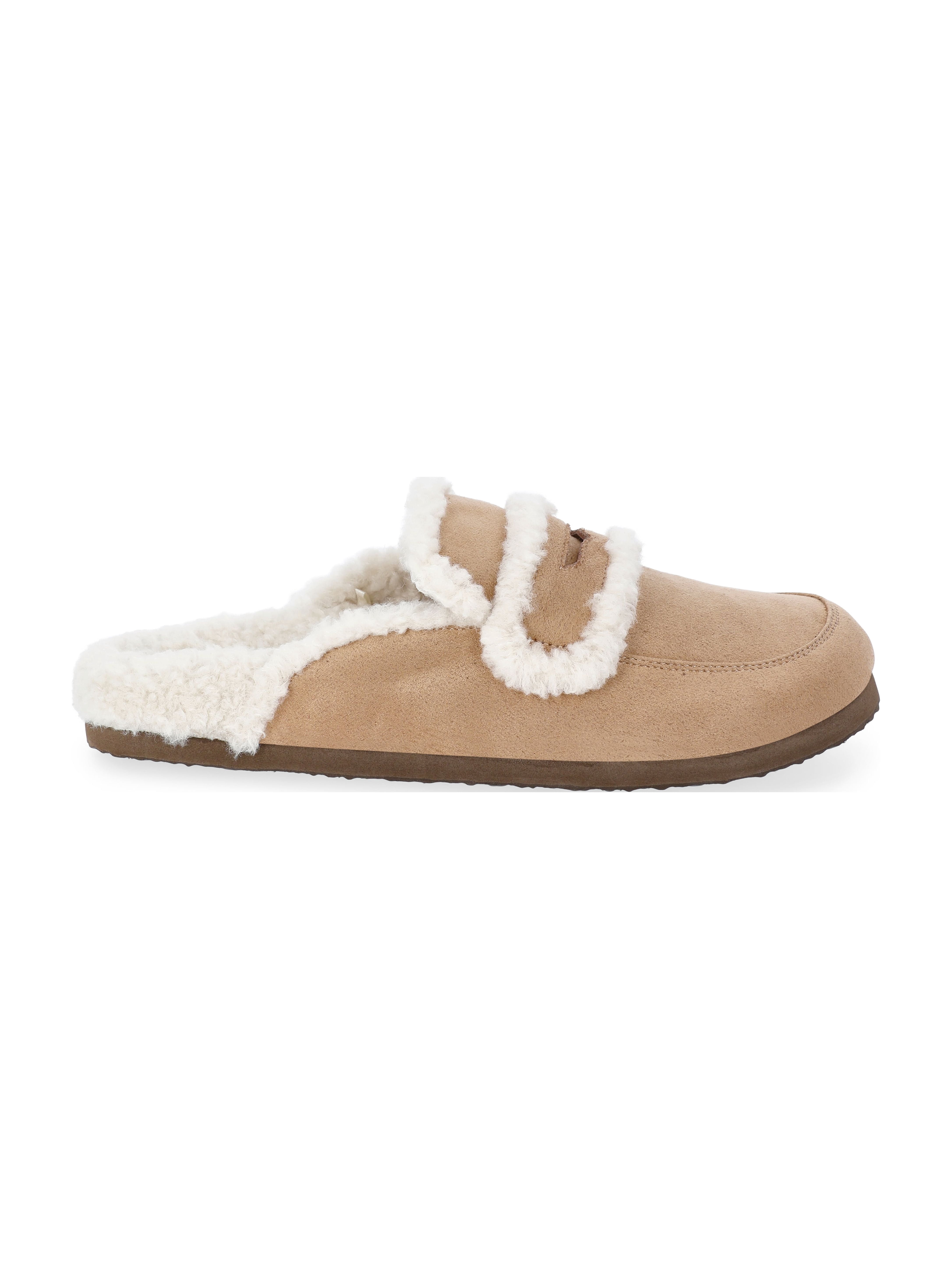 Time and Tru Women's Faux Shearling Slide On Loafers