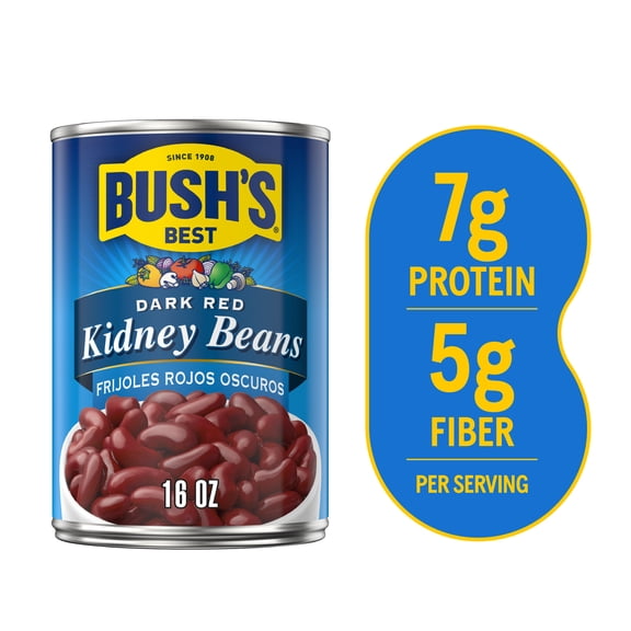 Bush's, Plant Based Protein, Dark Red Kidney Beans, 16 Oz Can
