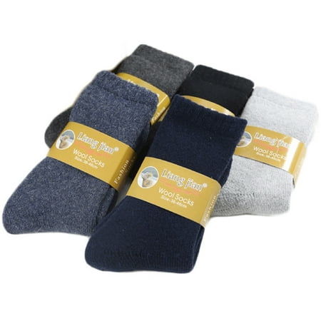 Lovely Annie Women's 2 Pairs Extra Thick Wool Socks Solid(Black)