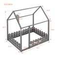 thumbnail image 4 of Aukfa House Bed for Kids Teen, Wood Bed Frame with Fence, Full Size Bed, Gray, 4 of 8