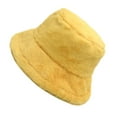 thumbnail image 2 of Clearance! Lisingtool Sun Hats for Women Womens Solid Color Winter Thermal Windproof Bucket Fisherman Hat for Women for Girls Yellow1 Promotion Sale, 2 of 3
