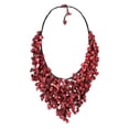 thumbnail image 1 of Handmade Synthetic Coral V-Shape Red Chandelier Necklace, 1 of 4