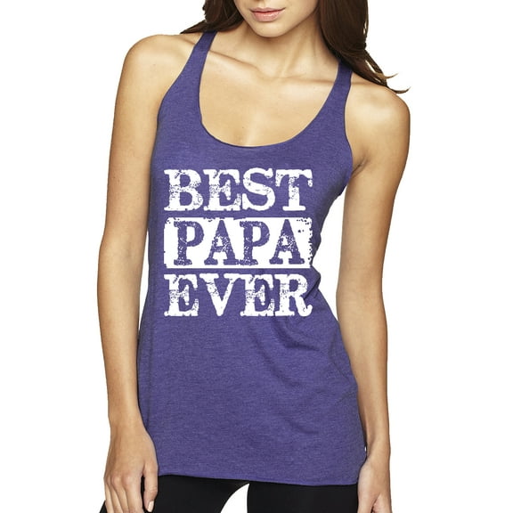 Wild Bobby, Best Papa Ever, Father's Day, Women Tri-Blend Racerback Tank Top, Purple Rush, Medium