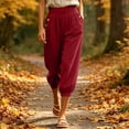 thumbnail image 7 of cfhntfmh Casual Capri Pants for Women High Waisted Loose Fit Joggers with Pockets Lightweight Comfy Lounge Pants, 7 of 7