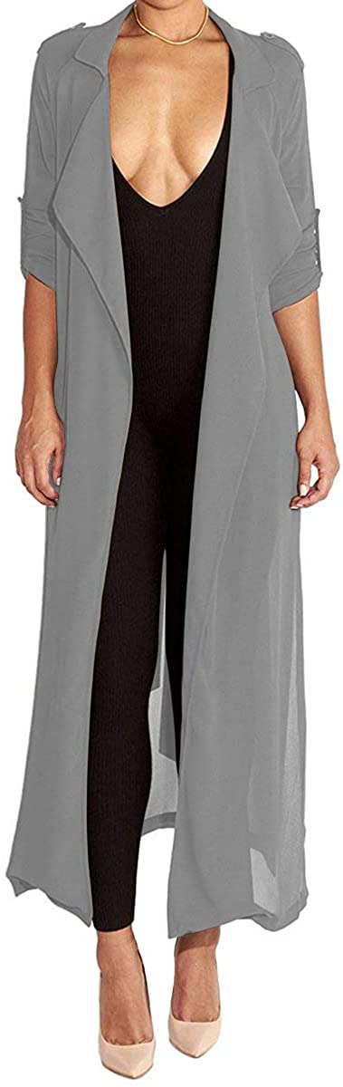 WoMens Long Sleeve Chiffon Lightweight 