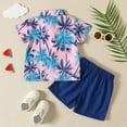 thumbnail image 4 of Toddler&nbsp;Clothes&nbsp;Set for Toddler Boys Short Sleeve Floral Prints T Shirt Tops Shorts Child Kids Gentleman Outfits, 4 of 7