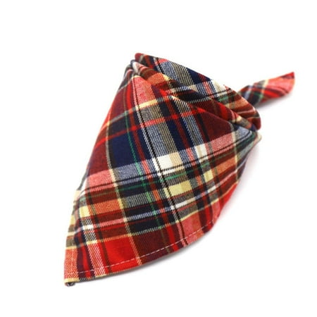 New Scottish Classic Plaid Bow Ties Adjustable Neckerchief Dog Saliva Towel Pet Supplies Cat  Kerchief Dog Bandana Triangle Scarf 21