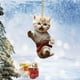 thumbnail image 1 of Colgante Acrílico de Gato para Coche Mjl240812003 | Adorno Plano de Gato de Dibujos Animados 2D con Cordón | Decoración Ecológica Hecha a Mano para Espejo de Coche | Regalo Navideño para Niños y Fami, 1 of 3
