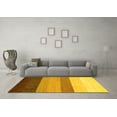 thumbnail image 3 of Ahgly Company Machine Washable Indoor Square Abstract Yellow Contemporary Area Rugs, 4' Square, 3 of 4