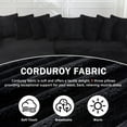 thumbnail image 5 of 111" Modern Sectional Couches, L-Shaped Corduroy Couch with Extra-Wide Chaise Lounge, 8 Pillows, Comfy Deep Seat Corner Sofa for Living Room (Black, 111" W Left Facing Chaise), 5 of 7