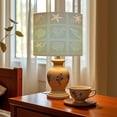 thumbnail image 6 of Linen Drum Lampshades Elegant Coastal Nautical Vintage Marine Elements Design 13"x13"x10" Light Shade for Table Lamps Floor Lamp Shades Lampshade Replacement Assembly Required, 6 of 8