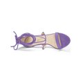 thumbnail image 4 of BLISSFUL STEP Chaussures pour Femmes Sandales à Talon Aiguille Haut à Bride Cheville à Nouer Bout Ouvert en Faux Suède Violet 8, 4 of 7