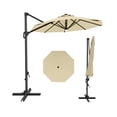 thumbnail image 5 of 10FT Solar Patio Umbrella with LED Lights, 360° Rotation Offset Cantilever Umbrella with Adjustable Tilt., 5 of 6