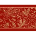 thumbnail image 2 of IBA Indianbeautifulart Ruban Imprimé Artistique Feuilles Rouges & Floral 9 Yards Lacets en Velours pour Accessoires de Couture 3 Pouces, 2 of 2