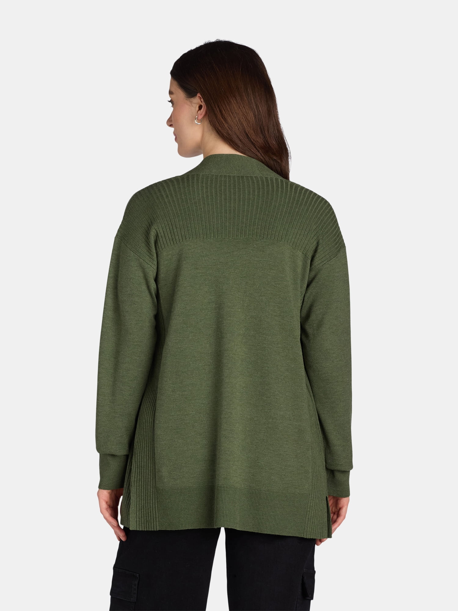 Time and Tru Women's and Women's Plus Open Front Cardigan Sweater, Sizes XS-4X
