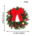 thumbnail image 3 of Christmas Ornament Bow Knot Christmas Ball Wreath Display Window Wreath Home Door Hanging Decoration Christmas Wreath for Front Door Wall Window Stair Home Decor, 3 of 5